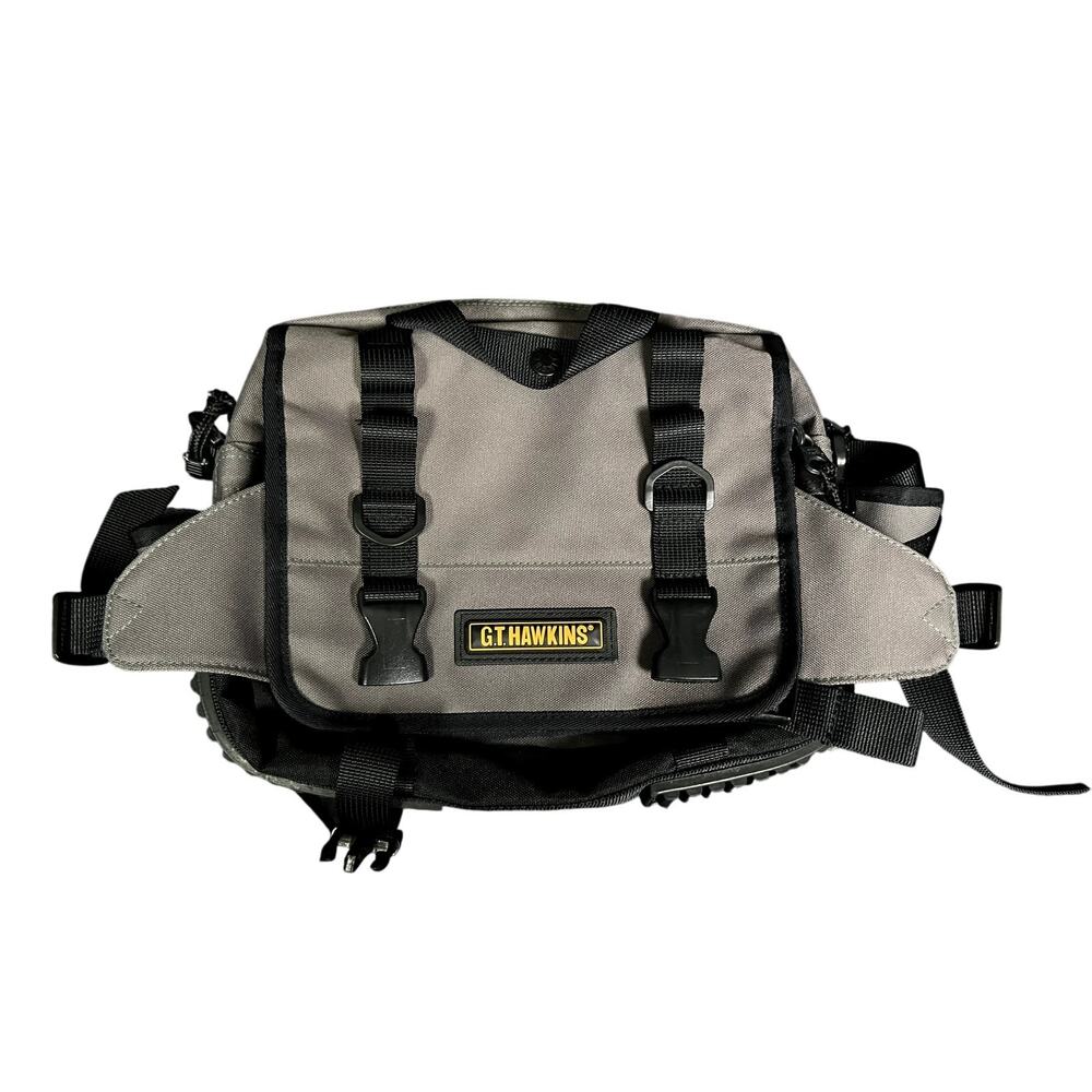 G.T. Hawkins 2-Way Gray & Black Canvas Hip / Shoulder Tactical Bag Japan Import